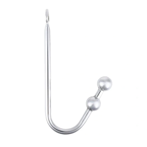 Stainless Steel Anal Pleasurable Hook Two 4417 Balls 0407